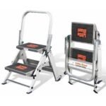 Little Giant Sicherheit Trittleiter 2 Stufen Aluminium mit Sicherheitsgeländer und Rollen – Bild 3