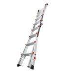 Little Giant Teleskopleiter Leveler 4x4 Sprossen, Mehrzweckleiter mit Ratchet-System, silber – Bild 7