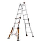 Little Giant Conquest Mehrzweckleiter 4 Stufen Alu mit Stabilisatoren für unebenen Untergrund – Bild 3
