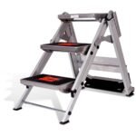 Little Giant Sicherheit Trittleiter 2 Stufen Aluminium mit Sicherheitsgeländer und Rollen – Bild 7