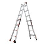 Little Giant Leveler M17 Mehrzweckleiter 4x4 Aluminium Gelenkleiter ausziehbar mit Ratschennivellierung – Bild 4