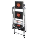Little Giant Sicherheit Trittleiter 2 Stufen Aluminium mit Sicherheitsgeländer und Rollen – Bild 2