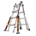 Little Giant Conquest Mehrzweckleiter 4 Stufen Alu mit Stabilisatoren für unebenen Untergrund
