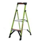 Little Giant MightyLite Leiter 6 ft grün – Leichte Fiberglas-Stehleiter mit Plattform und breiten Sprossen – Bild 2