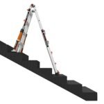 Little Giant Conquest Mehrzweckleiter 4 Stufen Alu mit Stabilisatoren für unebenen Untergrund – Bild 9