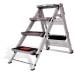 Little Giant Sicherheit Trittleiter 2 Stufen Aluminium mit Sicherheitsgeländer und Rollen – Bild 9