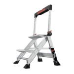 Little Giant Jumbo Step 11902 Trittleiter 2 Stufen, Aluminium, Tragkraft 170 kg, rutschfest