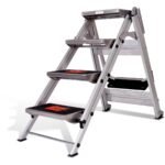 Little Giant Sicherheit Trittleiter 2 Stufen Aluminium mit Sicherheitsgeländer und Rollen – Bild 8