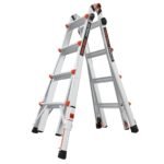 Little Giant Leveler M17 Mehrzweckleiter 4x4 Aluminium Gelenkleiter ausziehbar mit Ratschennivellierung
