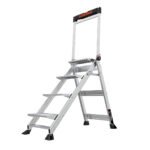 Little Giant Jumbo Trittstufe 4-stufig mit Handlauf – Aluminium-Trittleiter 170 kg Traglast