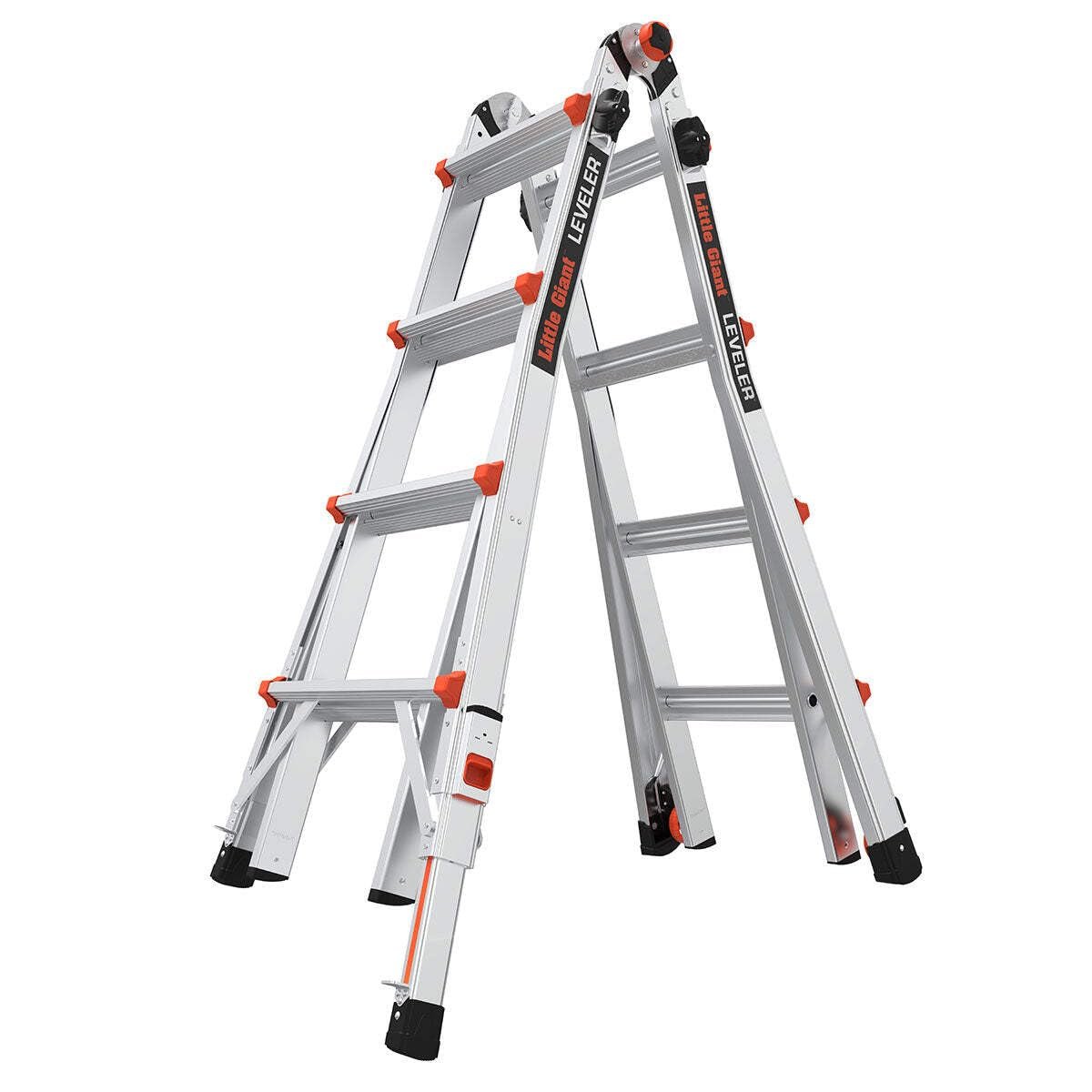 61gt9v7OX8L_f417a234-e7d7-417f-9d63-02aab41d79e5 Little Giant Teleskopleiter Leveler 4x4 Sprossen, Mehrzweckleiter mit Ratchet-System, silber – Bild 1