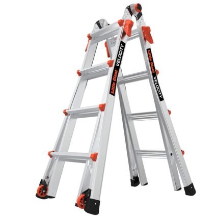 Little Giant Velocity M17 Mehrzweckleiter mit Rollen – Aluminium Multi-Positions-Leiter 4,2 m, Typ 1A, 136 kg