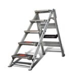 Little Giant Sicherheit Trittleiter 2 Stufen Aluminium mit Sicherheitsgeländer und Rollen – Bild 4