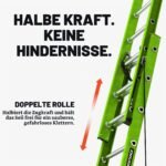 Little Giant Fiberglas-Ausziehleiter 18824 Typ 1A, 136 kg Belastung, nichtleitend, grün – Bild 3