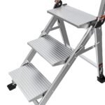 Little Giant Jumbo-Stufe 3-stufig mit Handlauf – Aluminium-Trittleiter 170 kg belastbar – Bild 12