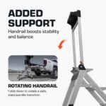 Little Giant Jumbo-Stufe 3-stufig mit Handlauf – Aluminium-Trittleiter 170 kg belastbar – Bild 3