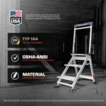Little Giant Jumbo Trittstufe 4-stufig mit Handlauf – Aluminium-Trittleiter 170 kg Traglast – Bild 7