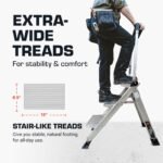 Little Giant Jumbo Step 11902 Trittleiter 2 Stufen, Aluminium, Tragkraft 170 kg, rutschfest – Bild 2
