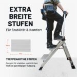 Little Giant Jumbo Trittstufe 4-stufig mit Handlauf – Aluminium-Trittleiter 170 kg Traglast – Bild 2