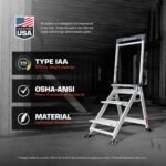 Little Giant Jumbo Step 11902 Trittleiter 2 Stufen, Aluminium, Tragkraft 170 kg, rutschfest – Bild 7